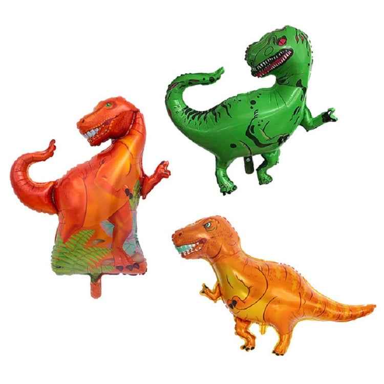 2 PCS Dinosaur Modeling Aluminum Foil Balloon Children Birthday Decoration Party Supplies Toy, Large Red Tyrannosaurus, Large Yellow Tyrannosaurus, Large Green Tyrannosaurus, Large Pink Long-necked Dragon, Large Blue Long-necked Dragon                 ...