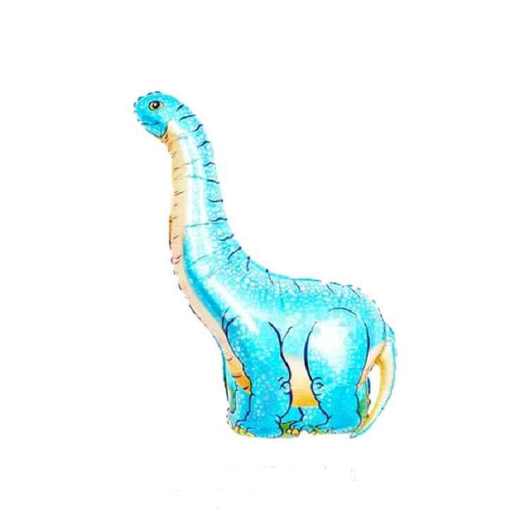 2 PCS Dinosaur Modeling Aluminum Foil Balloon Children Birthday Decoration Party Supplies Toy, Large Red Tyrannosaurus, Large Yellow Tyrannosaurus, Large Green Tyrannosaurus, Large Pink Long-necked Dragon, Large Blue Long-necked Dragon                 ...