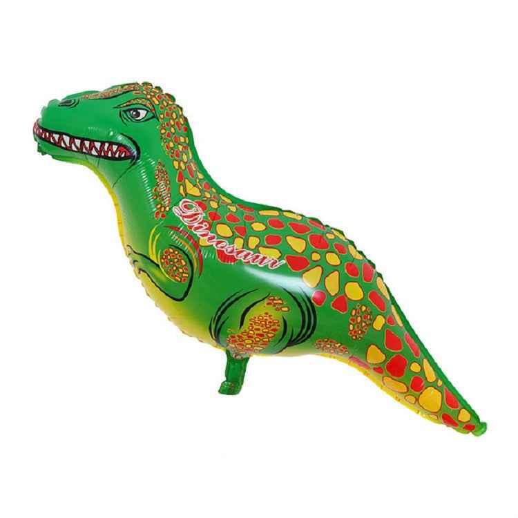 2 PCS Dinosaur Modeling Aluminum Foil Balloon Children Birthday Decoration Party Supplies Toy, Large Red Tyrannosaurus, Large Yellow Tyrannosaurus, Large Green Tyrannosaurus, Large Pink Long-necked Dragon, Large Blue Long-necked Dragon                 ...
