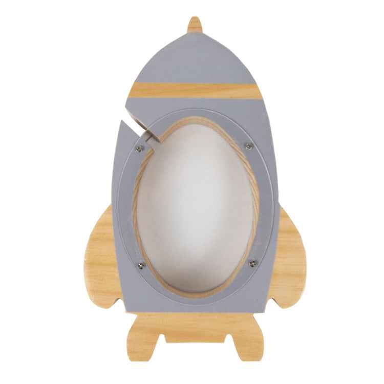 Nordic Wood Rocket Money Box Toys Living Room Decoration Piggy Bank