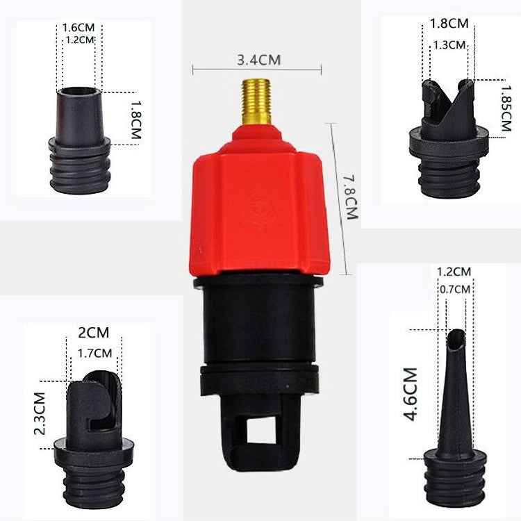 Surfing Paddle Board Rubber Boat Inflatable Bed Air Valve Adapter Car Air Pump Adapter, Air Pump Adapter(Red), Air Pump Adapter(Blue)