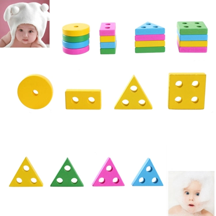 Wooden Train Shape Building Blocks Toy Baby Early Learning Training Toy