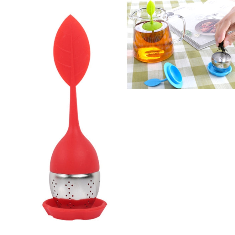 Stainless Steel Leaf Shape Silicone Tea Bag Tea Strainers, Red, Rose Red, Baby Blue