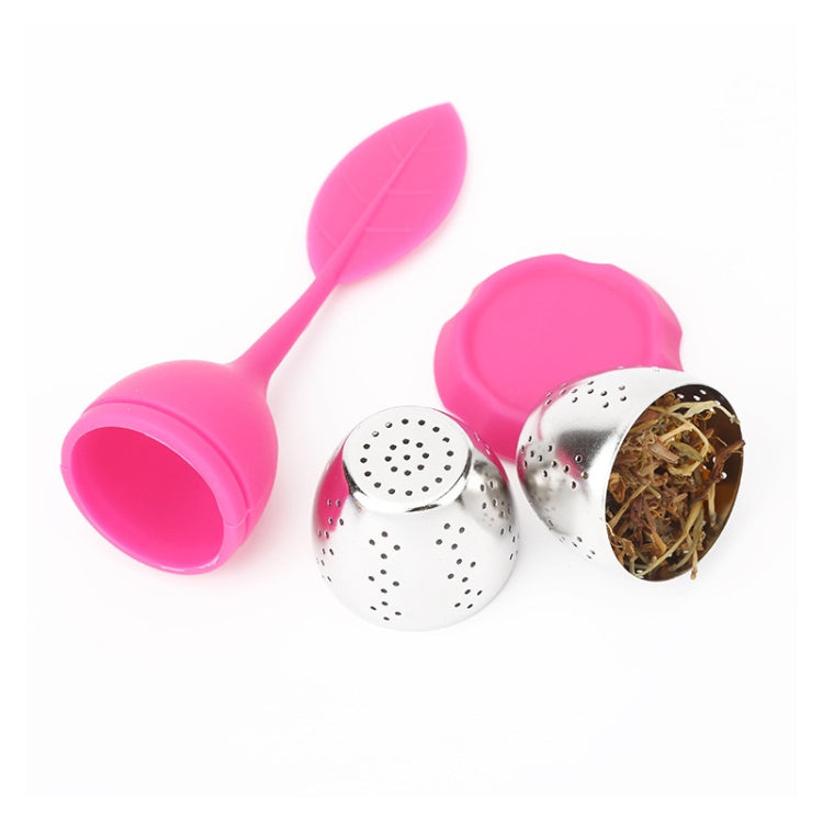 Stainless Steel Leaf Shape Silicone Tea Bag Tea Strainers, Red, Rose Red, Baby Blue