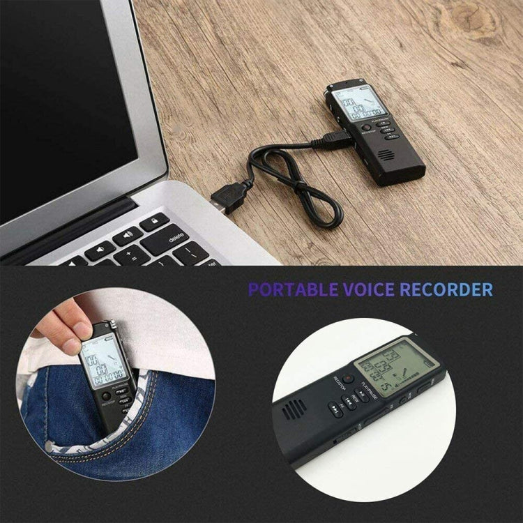 T60 Monochrome Screen HD Noise Reduction Digital Voice Recorder, 32G, Support MP3 / WAV Format