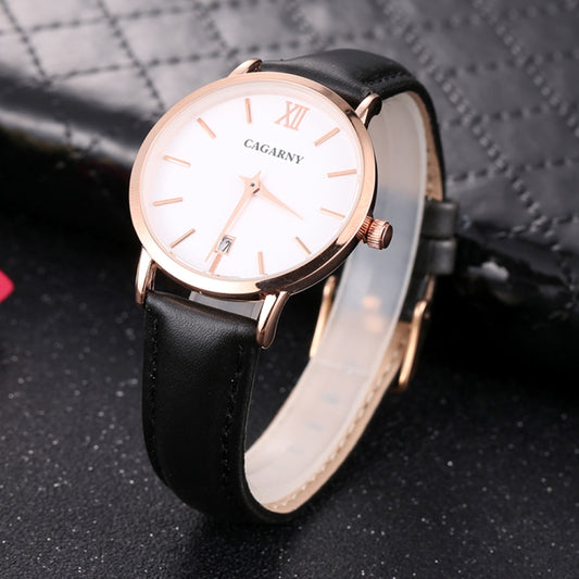 CAGARNY 6879 Fashion imported Quartz Wrist Watch with Leather Band, WA0229BB, WA0229BW, WA0229ZW