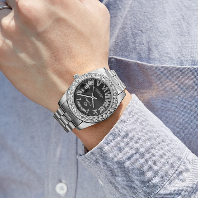 CAGARNY 6866 Fashion Life Waterproof Silver Steel Band Quartz Watch