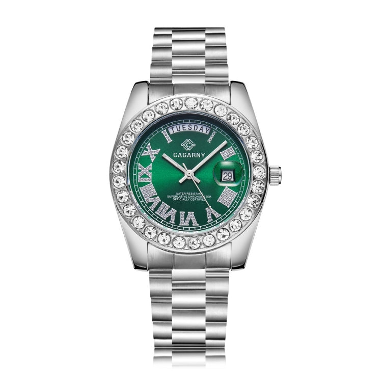 CAGARNY 6866 Fashion Life Waterproof Silver Steel Band Quartz Watch
