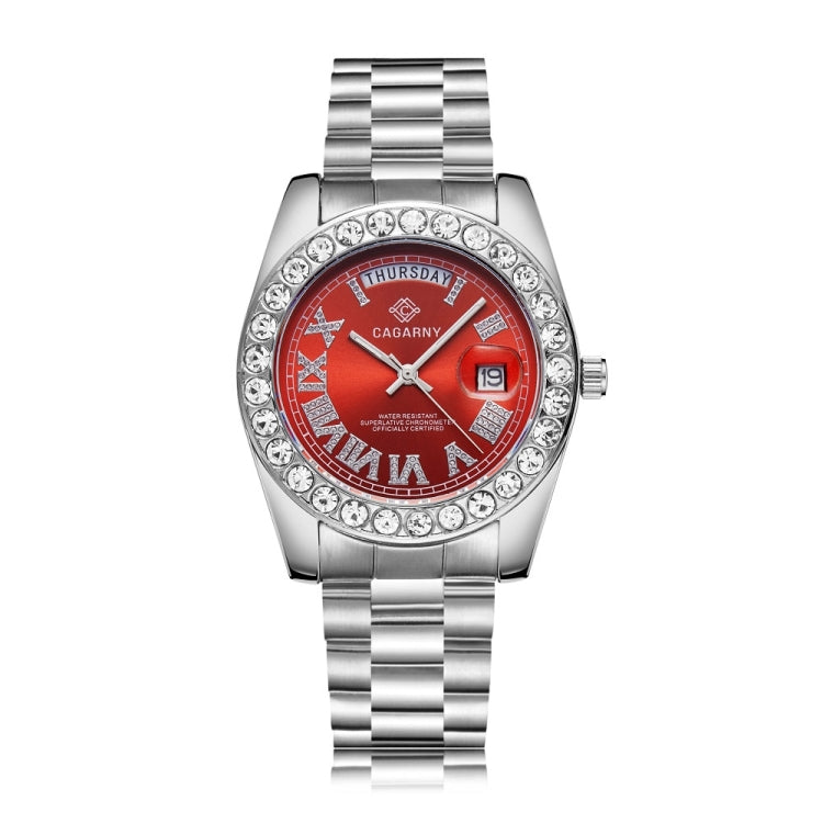 CAGARNY 6866 Fashion Life Waterproof Silver Steel Band Quartz Watch
