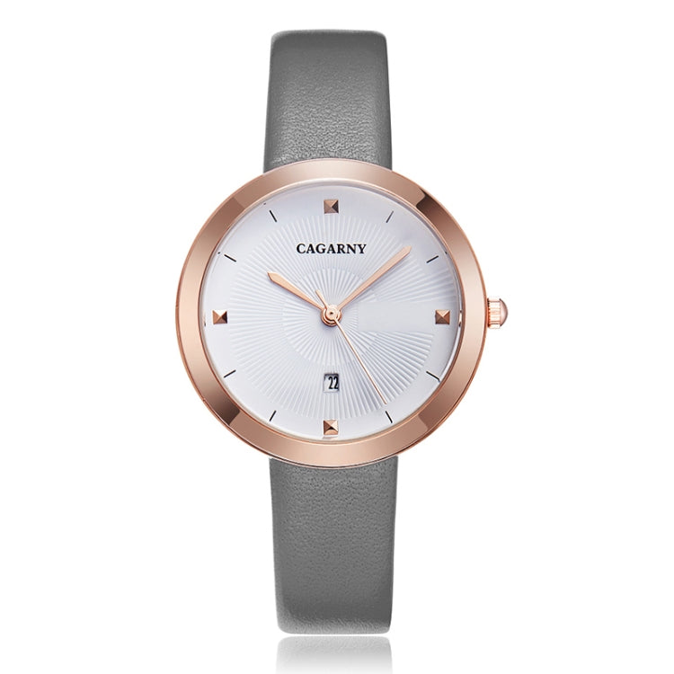 CAGARNY 6871 Fashion Life Waterproof Gold Shell Steel Band Quartz Watch