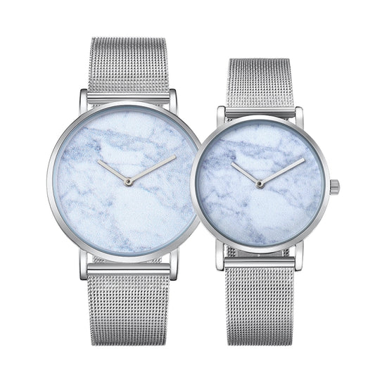 CAGARNY 6812 Round Dial Alloy Silver Case Fashion Couple Watch Men & Women Lover Quartz Watches with Stainless Steel Band, WA0724A, WA0724C, WA0724D