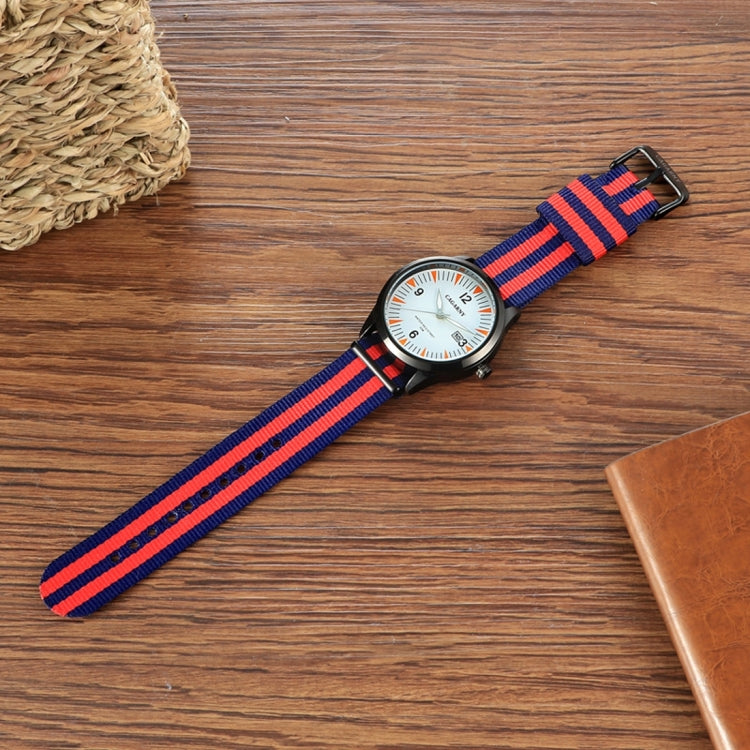 CAGARNY 6859 Concise Style Ultra Thin Waterproof Quartz Wrist Watch with Striped Nylon Band