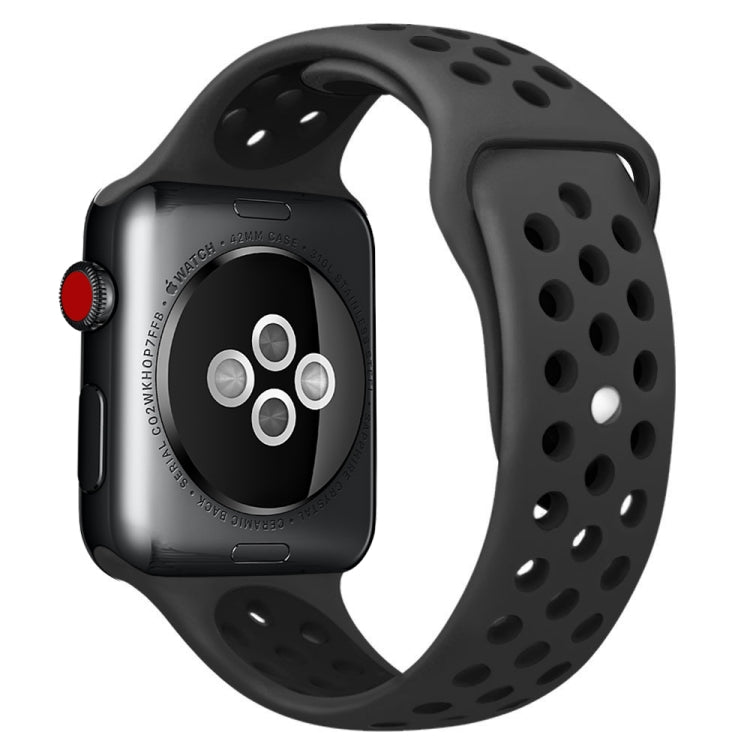 For Apple Watch Series 10 42mm / 9&8&7 41mm / SE 3&SE 2&6&SE&5&4 40mm / 3&2&1 38mm Fashionable Classical Silicone Sport Watch Band(Grey White), WA1230A, WA1230B, WA1230BG, WA1230BH, WA1230BL, WA1230BM, WA1230BR, WA1230BY, WA1230C, WA1230D, WA1230DW����...