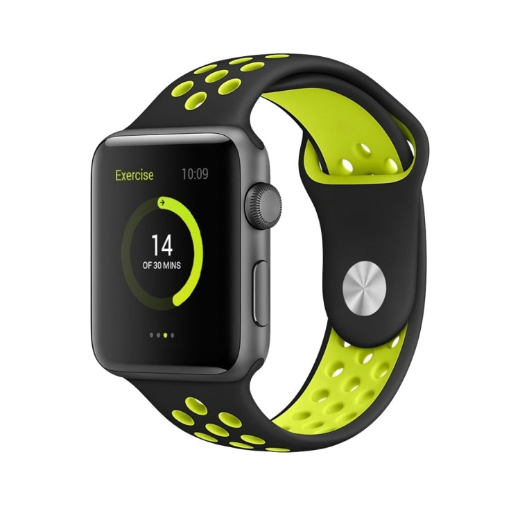 For Apple Watch Series 10 42mm / 9&8&7 41mm / SE 3&SE 2&6&SE&5&4 40mm / 3&2&1 38mm Fashionable Classical Silicone Sport Watch Band(Grey White), WA1230A, WA1230B, WA1230BG, WA1230BH, WA1230BL, WA1230BM, WA1230BR, WA1230BY, WA1230C, WA1230D, WA1230DW    ...