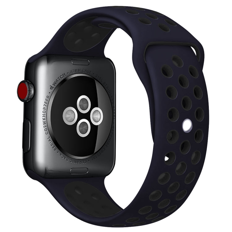 For Apple Watch Series 10 42mm / 9&8&7 41mm / SE 3&SE 2&6&SE&5&4 40mm / 3&2&1 38mm Fashionable Classical Silicone Sport Watch Band(Grey White), WA1230A, WA1230B, WA1230BG, WA1230BH, WA1230BL, WA1230BM, WA1230BR, WA1230BY, WA1230C, WA1230D, WA1230DW����...