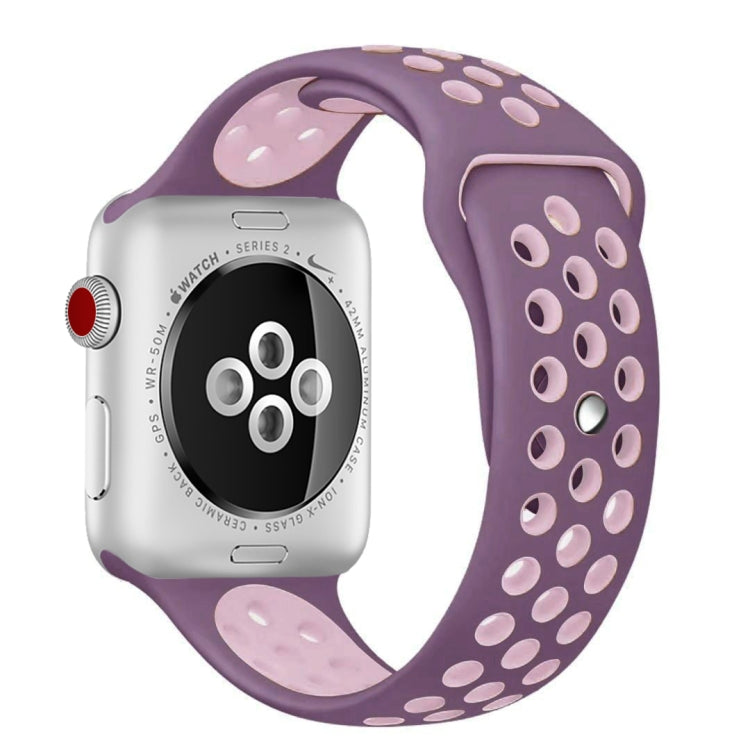 For Apple Watch Series 10 42mm / 9&8&7 41mm / SE 3&SE 2&6&SE&5&4 40mm / 3&2&1 38mm Fashionable Classical Silicone Sport Watch Band(Grey White), WA1230A, WA1230B, WA1230BG, WA1230BH, WA1230BL, WA1230BM, WA1230BR, WA1230BY, WA1230C, WA1230D, WA1230DW����...