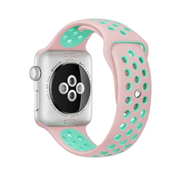 For Apple Watch Series 10 42mm / 9&8&7 41mm / SE 3&SE 2&6&SE&5&4 40mm / 3&2&1 38mm Fashionable Classical Silicone Sport Watch Band(Grey White), WA1230A, WA1230B, WA1230BG, WA1230BH, WA1230BL, WA1230BM, WA1230BR, WA1230BY, WA1230C, WA1230D, WA1230DW����...