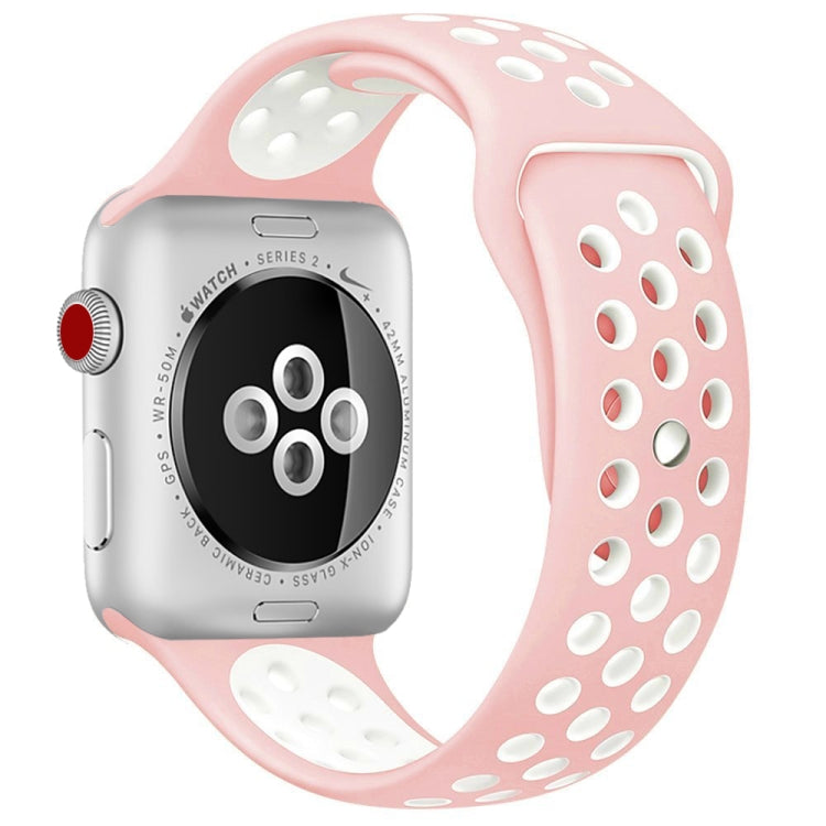 For Apple Watch Series 10 42mm / 9&8&7 41mm / SE 3&SE 2&6&SE&5&4 40mm / 3&2&1 38mm Fashionable Classical Silicone Sport Watch Band(Grey White), WA1230A, WA1230B, WA1230BG, WA1230BH, WA1230BL, WA1230BM, WA1230BR, WA1230BY, WA1230C, WA1230D, WA1230DW����...
