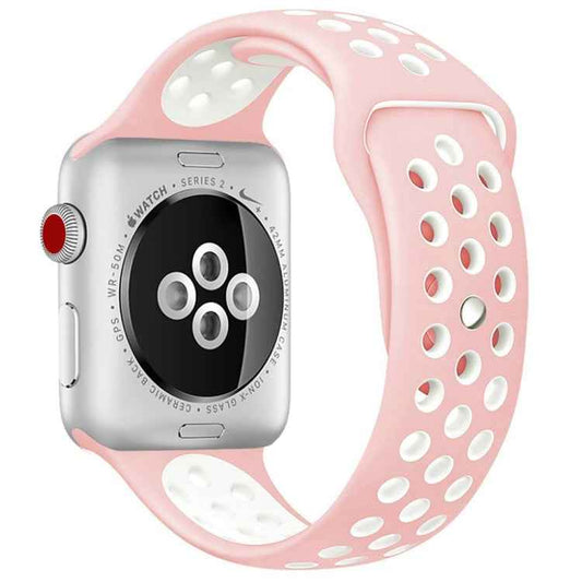For Apple Watch Series 10 42mm / 9&8&7 41mm / SE 3&SE 2&6&SE&5&4 40mm / 3&2&1 38mm Fashionable Classical Silicone Sport Watch Band(Grey White)