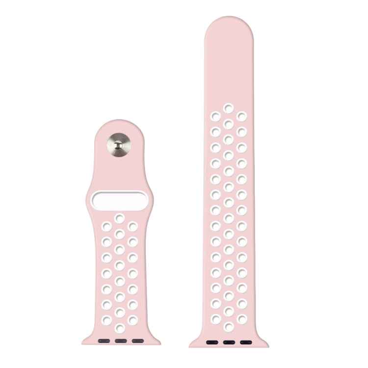 For Apple Watch Series 10 42mm / 9&8&7 41mm / SE 3&SE 2&6&SE&5&4 40mm / 3&2&1 38mm Fashionable Classical Silicone Sport Watch Band(Grey White)