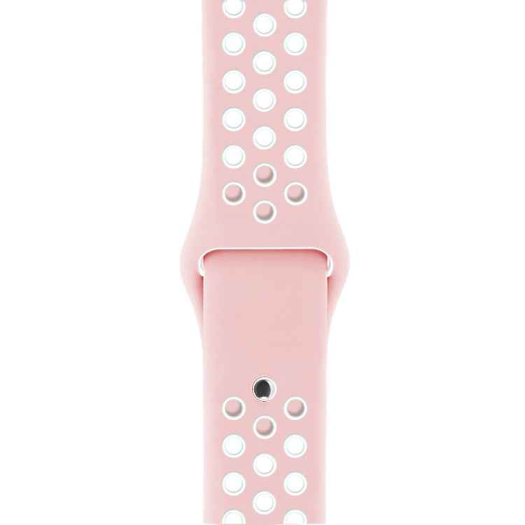 For Apple Watch Series 10 42mm / 9&8&7 41mm / SE 3&SE 2&6&SE&5&4 40mm / 3&2&1 38mm Fashionable Classical Silicone Sport Watch Band(Grey White)
