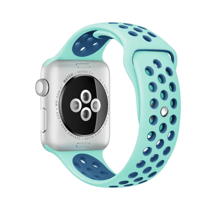 For Apple Watch Series 10 42mm / 9&8&7 41mm / SE 3&SE 2&6&SE&5&4 40mm / 3&2&1 38mm Fashionable Classical Silicone Sport Watch Band(Grey White), WA1230A, WA1230B, WA1230BG, WA1230BH, WA1230BL, WA1230BM, WA1230BR, WA1230BY, WA1230C, WA1230D, WA1230DW����...