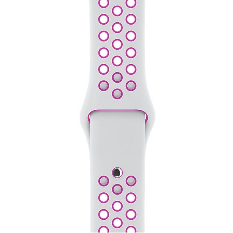 For Apple Watch Series 10 42mm / 9&8&7 41mm / SE 3&SE 2&6&SE&5&4 40mm / 3&2&1 38mm Fashionable Classical Silicone Sport Watch Band(Grey White), WA1230A, WA1230B, WA1230BG, WA1230BH, WA1230BL, WA1230BM, WA1230BR, WA1230BY, WA1230C, WA1230D, WA1230DW����...