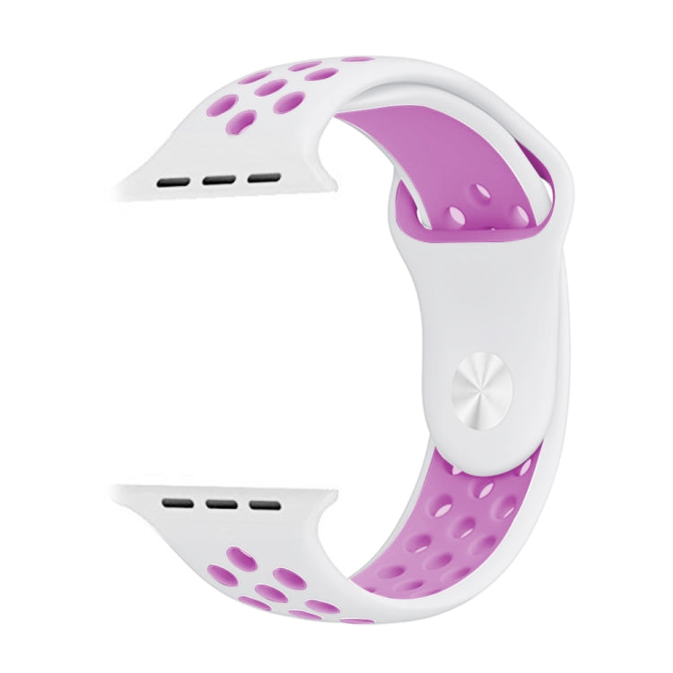 For Apple Watch Series 10 42mm / 9&8&7 41mm / SE 3&SE 2&6&SE&5&4 40mm / 3&2&1 38mm Fashionable Classical Silicone Sport Watch Band(Grey White), WA1230A, WA1230B, WA1230BG, WA1230BH, WA1230BL, WA1230BM, WA1230BR, WA1230BY, WA1230C, WA1230D, WA1230DW����...