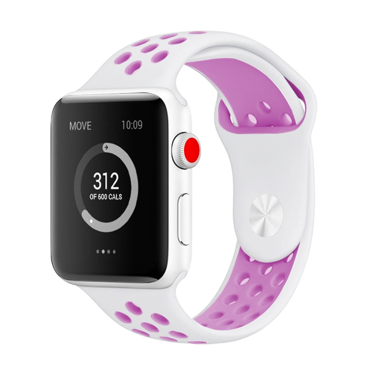 For Apple Watch Series 10 42mm / 9&8&7 41mm / SE 3&SE 2&6&SE&5&4 40mm / 3&2&1 38mm Fashionable Classical Silicone Sport Watch Band(Grey White), WA1230A, WA1230B, WA1230BG, WA1230BH, WA1230BL, WA1230BM, WA1230BR, WA1230BY, WA1230C, WA1230D, WA1230DW����...