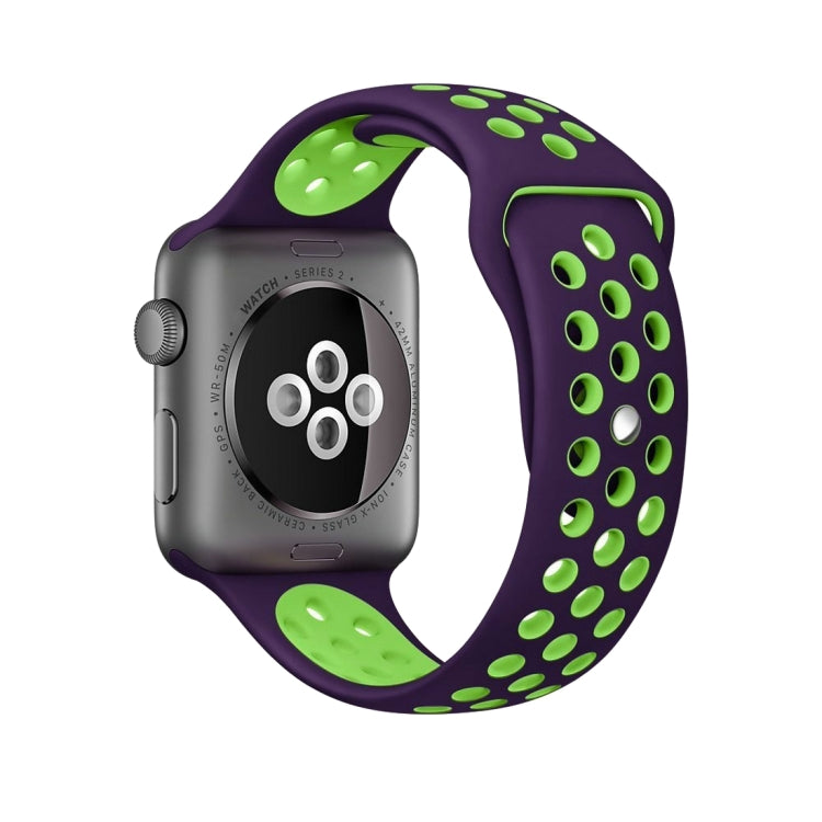 For Apple Watch Series 10 42mm / 9&8&7 41mm / SE 3&SE 2&6&SE&5&4 40mm / 3&2&1 38mm Fashionable Classical Silicone Sport Watch Band(Grey White), WA1230A, WA1230B, WA1230BG, WA1230BH, WA1230BL, WA1230BM, WA1230BR, WA1230BY, WA1230C, WA1230D, WA1230DW����...