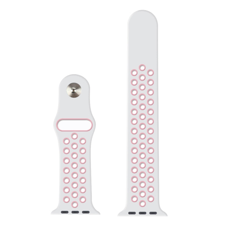For Apple Watch Series 10 42mm / 9&8&7 41mm / SE 3&SE 2&6&SE&5&4 40mm / 3&2&1 38mm Fashionable Classical Silicone Sport Watch Band(Grey White), WA1230A, WA1230B, WA1230BG, WA1230BH, WA1230BL, WA1230BM, WA1230BR, WA1230BY, WA1230C, WA1230D, WA1230DW    ...