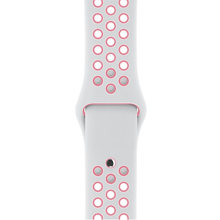 For Apple Watch Series 10 42mm / 9&8&7 41mm / SE 3&SE 2&6&SE&5&4 40mm / 3&2&1 38mm Fashionable Classical Silicone Sport Watch Band(Grey White), WA1230A, WA1230B, WA1230BG, WA1230BH, WA1230BL, WA1230BM, WA1230BR, WA1230BY, WA1230C, WA1230D, WA1230DW    ...
