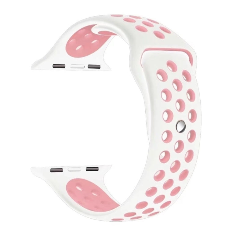 For Apple Watch Series 10 42mm / 9&8&7 41mm / SE 3&SE 2&6&SE&5&4 40mm / 3&2&1 38mm Fashionable Classical Silicone Sport Watch Band(Grey White), WA1230A, WA1230B, WA1230BG, WA1230BH, WA1230BL, WA1230BM, WA1230BR, WA1230BY, WA1230C, WA1230D, WA1230DW    ...