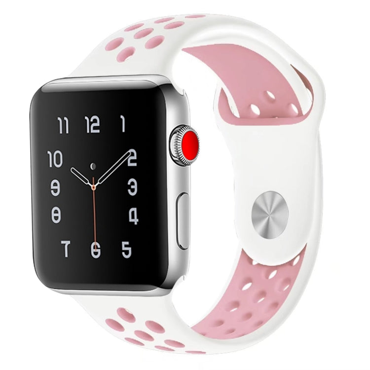 For Apple Watch Series 10 42mm / 9&8&7 41mm / SE 3&SE 2&6&SE&5&4 40mm / 3&2&1 38mm Fashionable Classical Silicone Sport Watch Band(Grey White), WA1230A, WA1230B, WA1230BG, WA1230BH, WA1230BL, WA1230BM, WA1230BR, WA1230BY, WA1230C, WA1230D, WA1230DW    ...