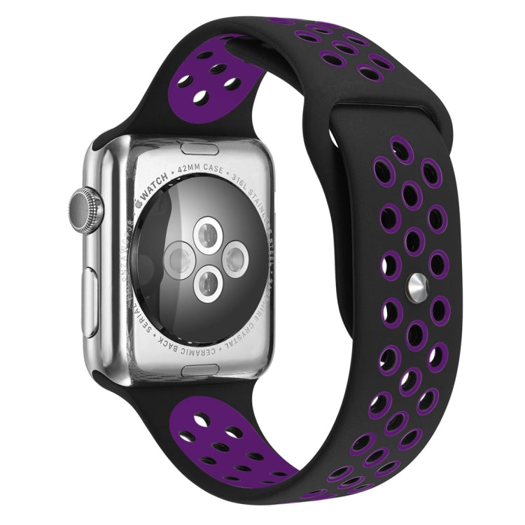 For Apple Watch Series 10 42mm / 9&8&7 41mm / SE 3&SE 2&6&SE&5&4 40mm / 3&2&1 38mm Fashionable Classical Silicone Sport Watch Band(Grey White), WA1230A, WA1230B, WA1230BG, WA1230BH, WA1230BL, WA1230BM, WA1230BR, WA1230BY, WA1230C, WA1230D, WA1230DW����...