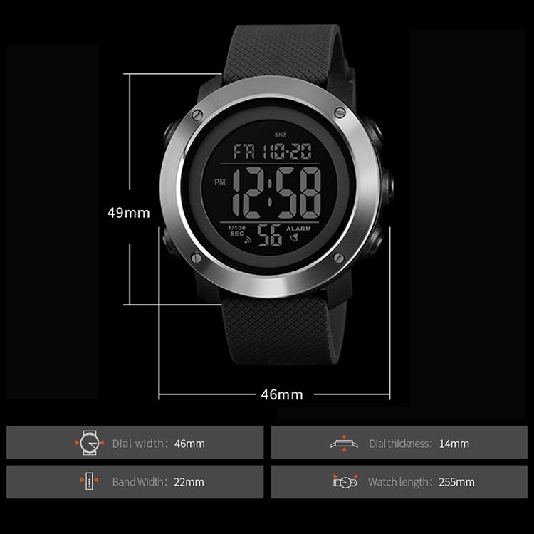SKMEI 1416 Multifunctional Outdoor Fashion Noctilucent Waterproof Steel Ring Digital Watch