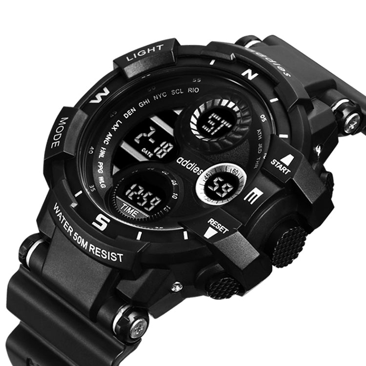 addies MY-1901 Luminous Three-window LED Outdoor Sports Multi-function Electronic Watch for Men, Support Calendar / Alarm Clock / Timer / Talking