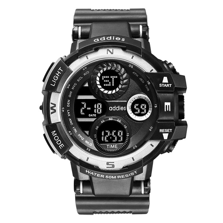 addies MY-1901 Luminous Three-window LED Outdoor Sports Multi-function Electronic Watch for Men, Support Calendar / Alarm Clock / Timer / Talking