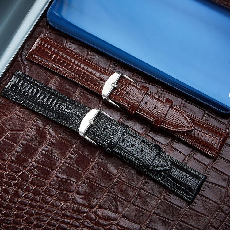 Lizard Texture Leather Strap  Watch Band, Size: 24mm