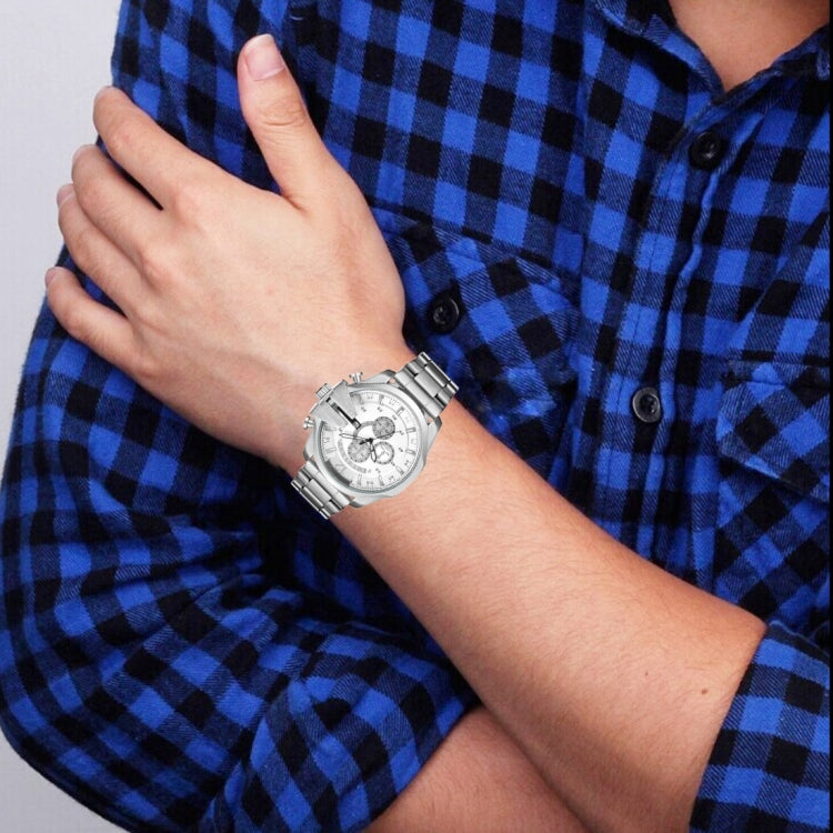 CAGARNY 6839 Fashion Waterproof Quartz Watch with Stainless Steel Band