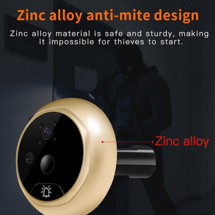 Danmini Q10 4.3 Inch Screen Motion Detection Camera Video Alarm Smart Digital Door Viewer, Support TF Card, Q10 Gold, Q10 Black