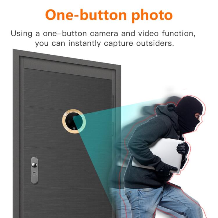 Danmini Q10 4.3 Inch Screen Motion Detection Camera Video Alarm Smart Digital Door Viewer, Support TF Card, Q10 Gold, Q10 Black