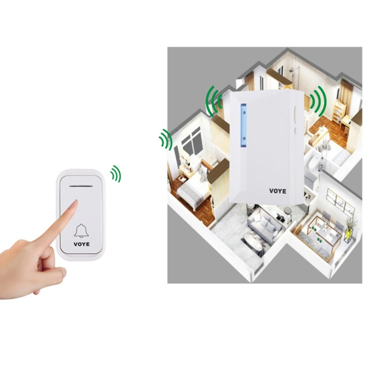 VOYE V015F Home Music Remote Control Wireless Doorbell with 38 Polyphony Sounds