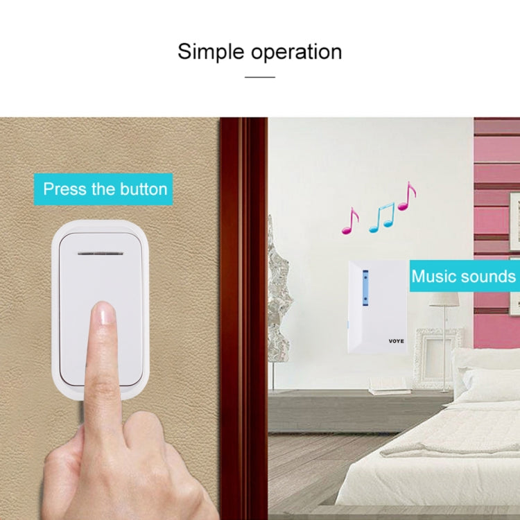 VOYE V015F Home Music Remote Control Wireless Doorbell with 38 Polyphony Sounds
