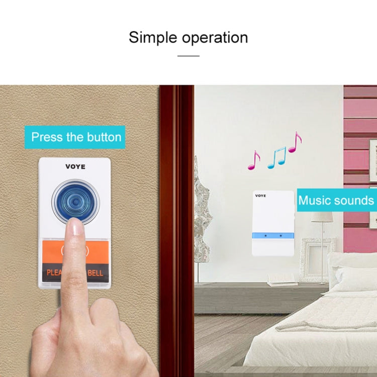 VOYE V012A Home Music Remote Control Wireless Doorbell with 38 Polyphony Sounds
