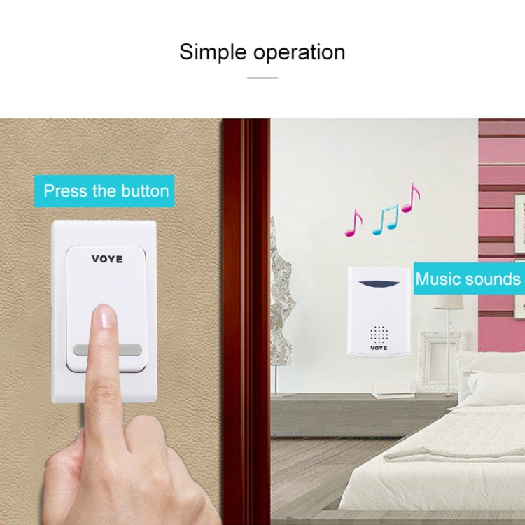 VOYE V006B Home Music Remote Control Wireless Doorbell with 38 Polyphony Sounds