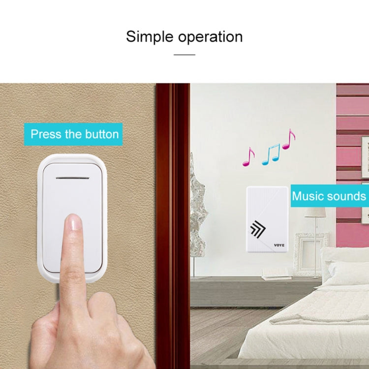 VOYE V022F Home Music Remote Control Wireless Doorbell with 38 Polyphony Sounds