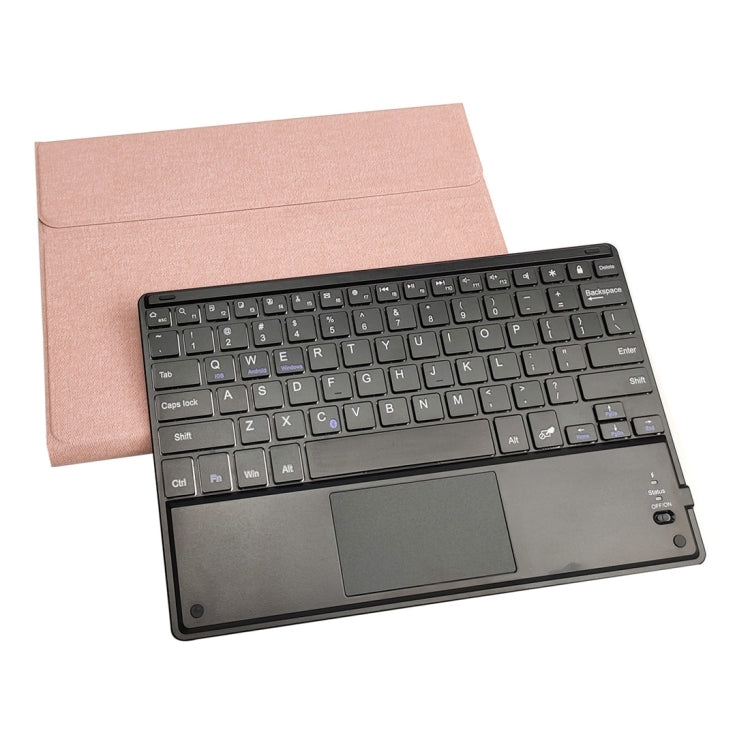 RK508C Detachable Magnetic Plastic Bluetooth Keyboard with Touchpad + Silk Pattern TPU Tablet Case for iPad 9.7 inch, with Pen Slot & Bracket, RK508C