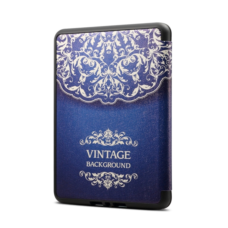 European Flower Vine Pattern Horizontal Flip PU Leather Protective Case for Amazon Kindle Paperwhite 4 (2018), with Sleep & Wake-up Function