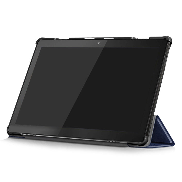 3-folding Custer Texture Deformation Flip Leather Case for Lenovo Tab M10 TB-X605F / X505F